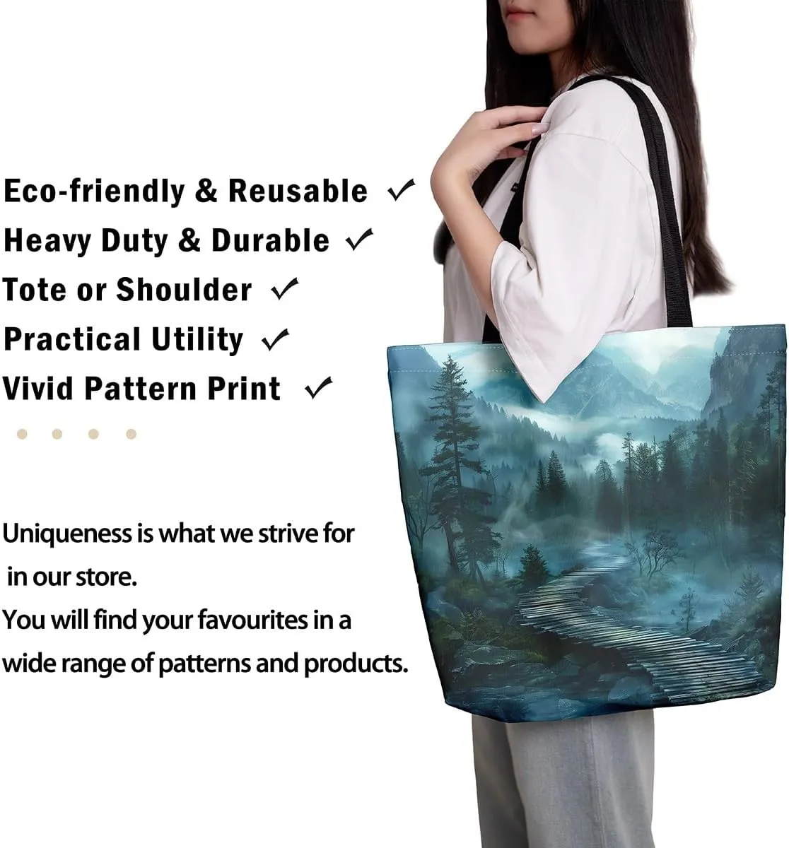 Rainbow Castle Canvas Tote Bag Castle Dreamy Themed Canvas Bags