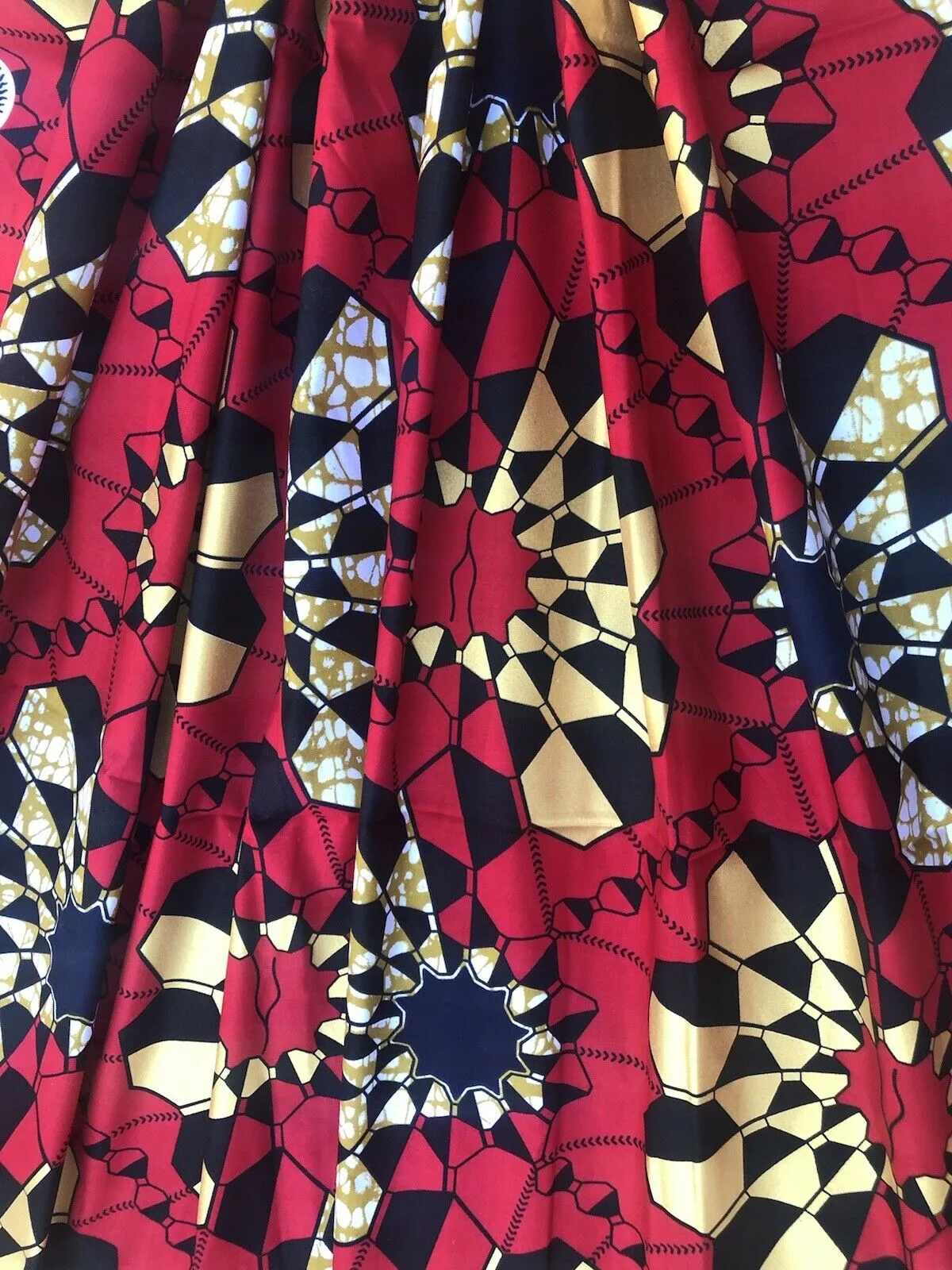 Red and Gold Hollandaise Gold Line Cotton Wax