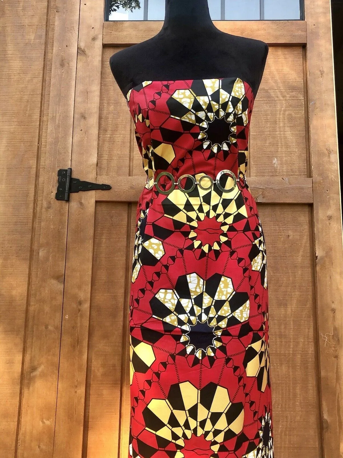 Red and Gold Hollandaise Gold Line Cotton Wax