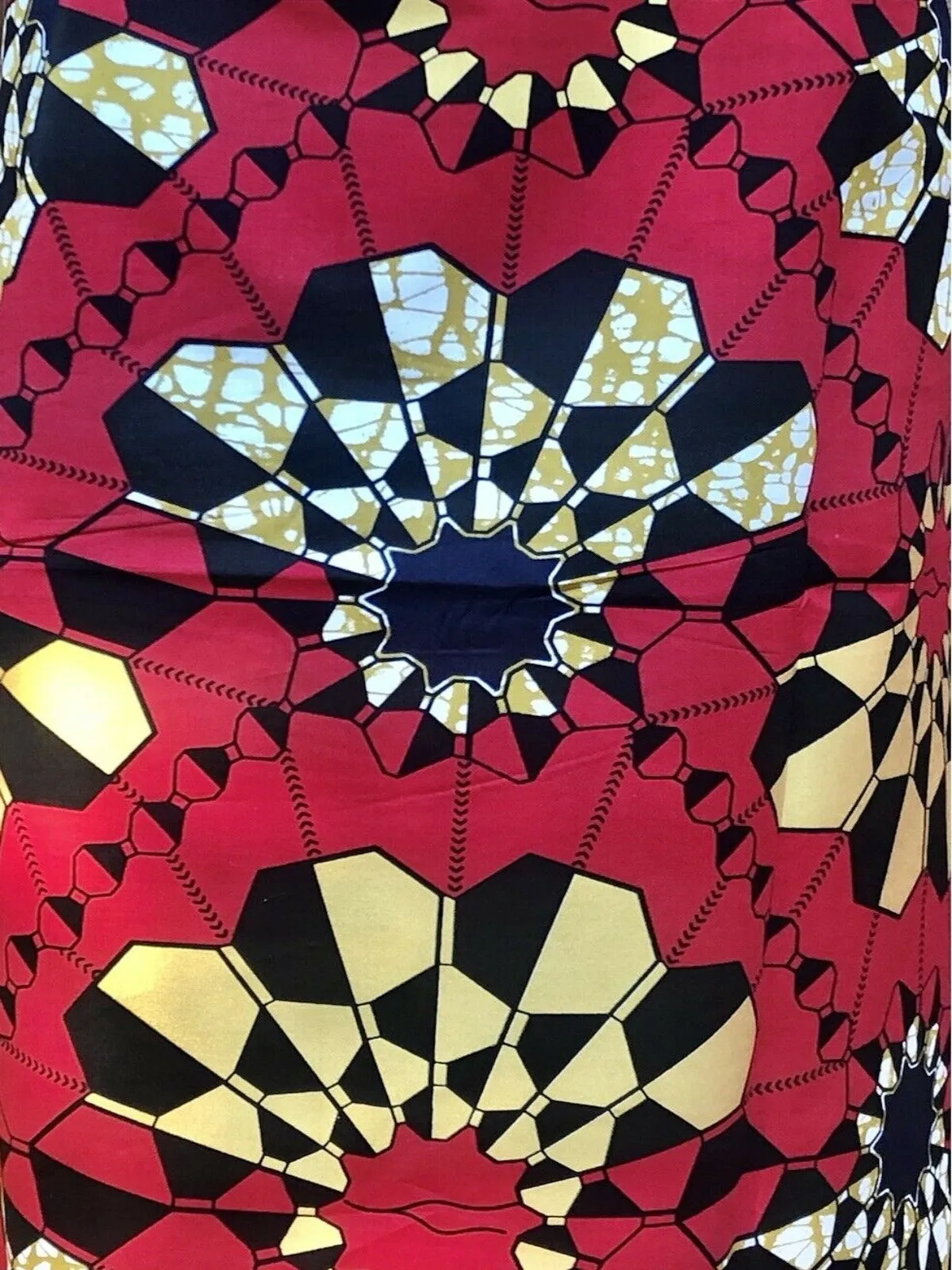 Red and Gold Hollandaise Gold Line Cotton Wax