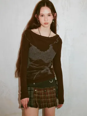 retro illusion suspenders printed  shirt