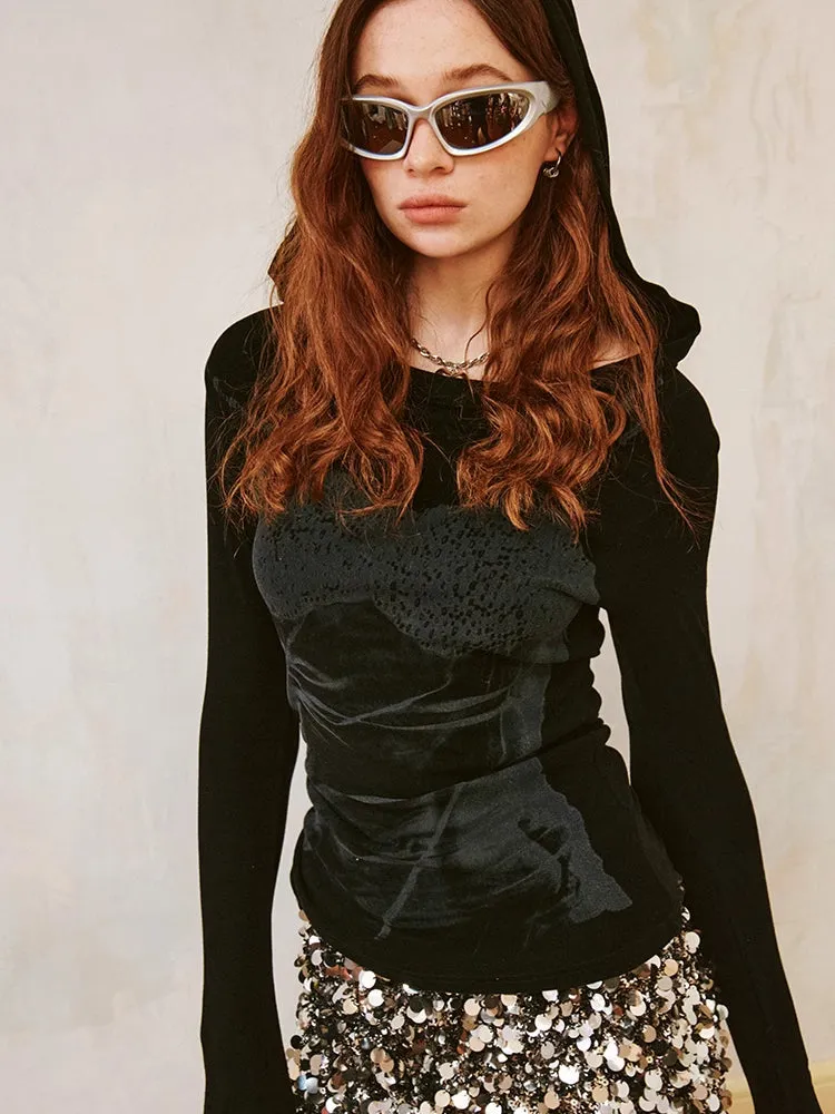 retro illusion suspenders printed  shirt