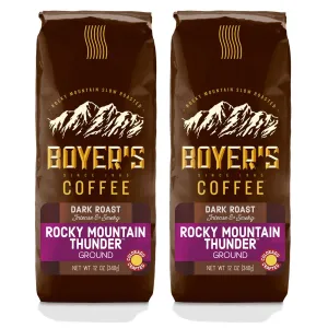Rocky Mountain Thunder, Dark Roast, Ground Coffee, 2-Pack (1.5lb)