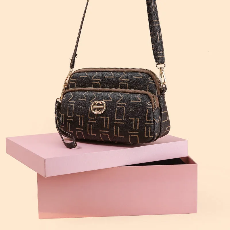 ROMILDI 2025Cross-border women's bags new presbyopia texture messenger bags fashionable retro printed shoulder bags Korean version trendy minibags