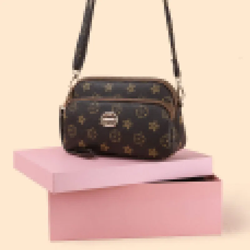 ROMILDI 2025Cross-border women's bags new presbyopia texture messenger bags fashionable retro printed shoulder bags Korean version trendy minibags