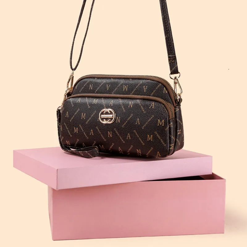 ROMILDI 2025Cross-border women's bags new presbyopia texture messenger bags fashionable retro printed shoulder bags Korean version trendy minibags