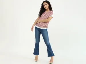 Round Neck Printed Top