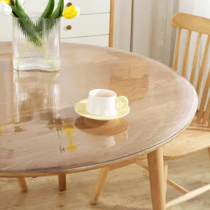Royhom Clear Round Table Cover Protector 2mm Thick, Dia. 40 Inch Round Clear Table Protector, Waterproof Plastic Tablecloth, Easy to Clean PVC Desk Mat