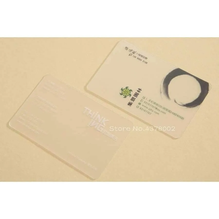 Rynx | PVC Plastic Transparent Business Cards Fine Matt Customizable 0.38mm Visiting Cards High Quality Free Shipping
