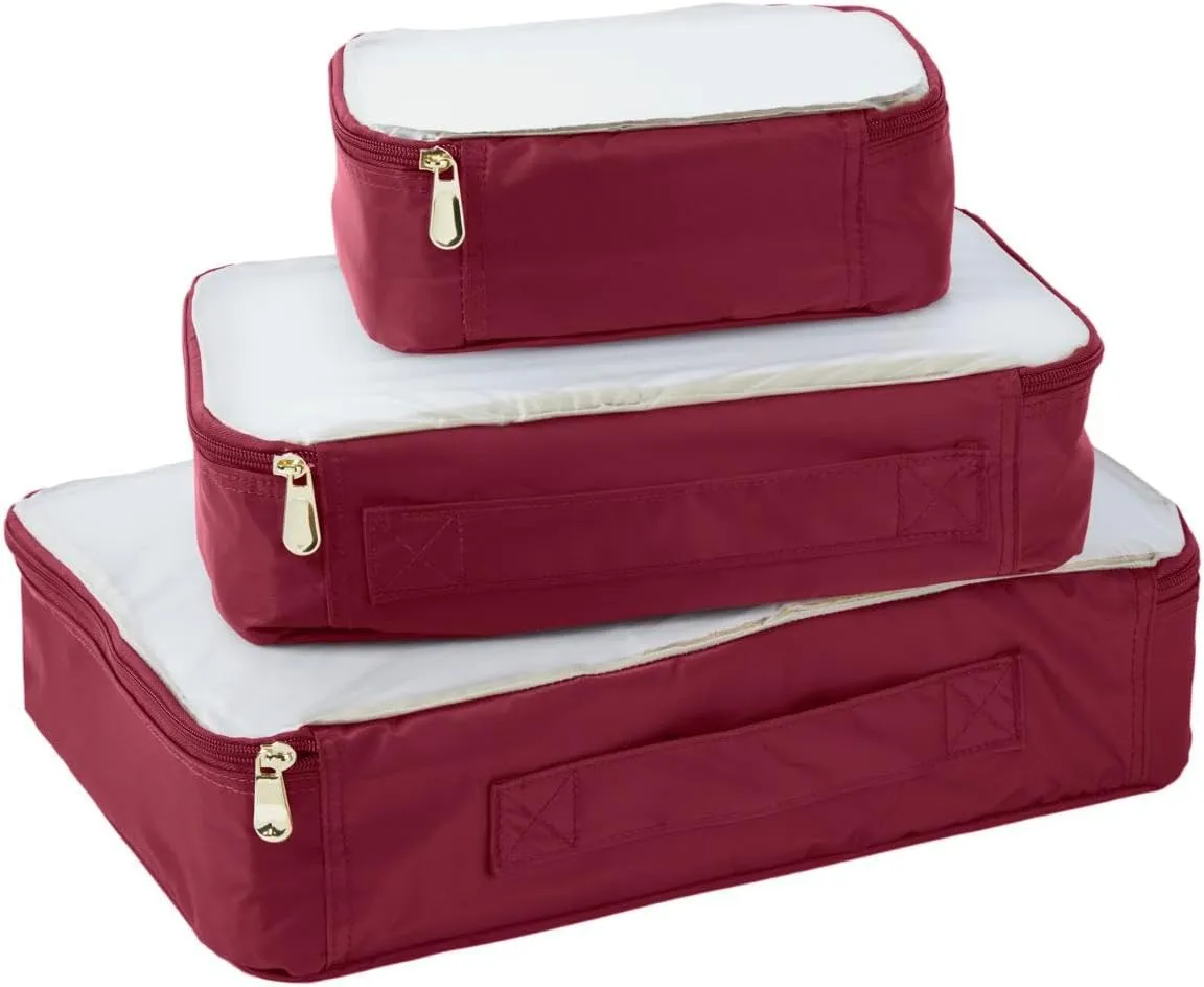 Samantha Brown 3-piece Packing Cubes (Burgundy)