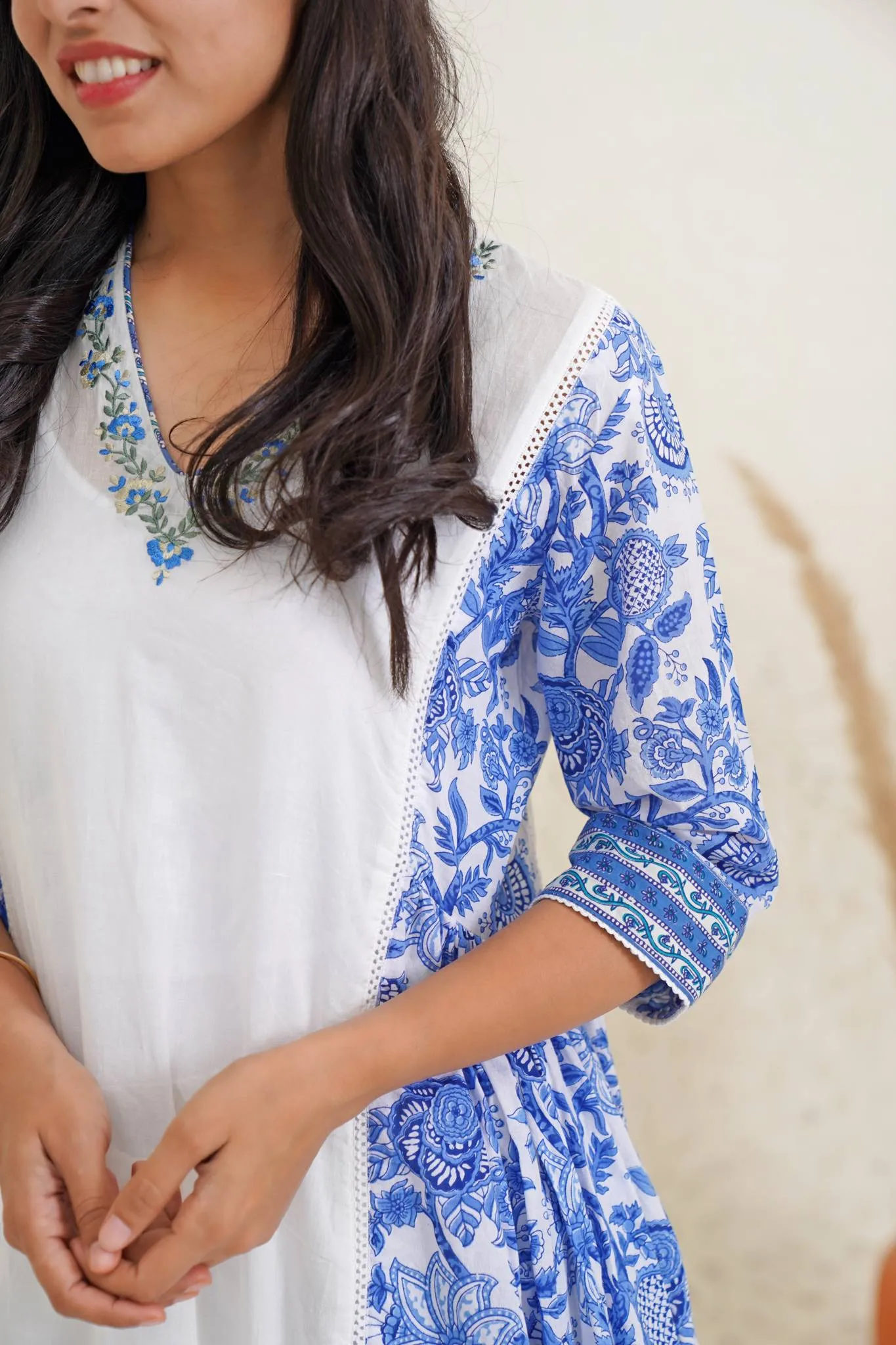 Sapphire Chintz Kurta with Wide Leg Pants