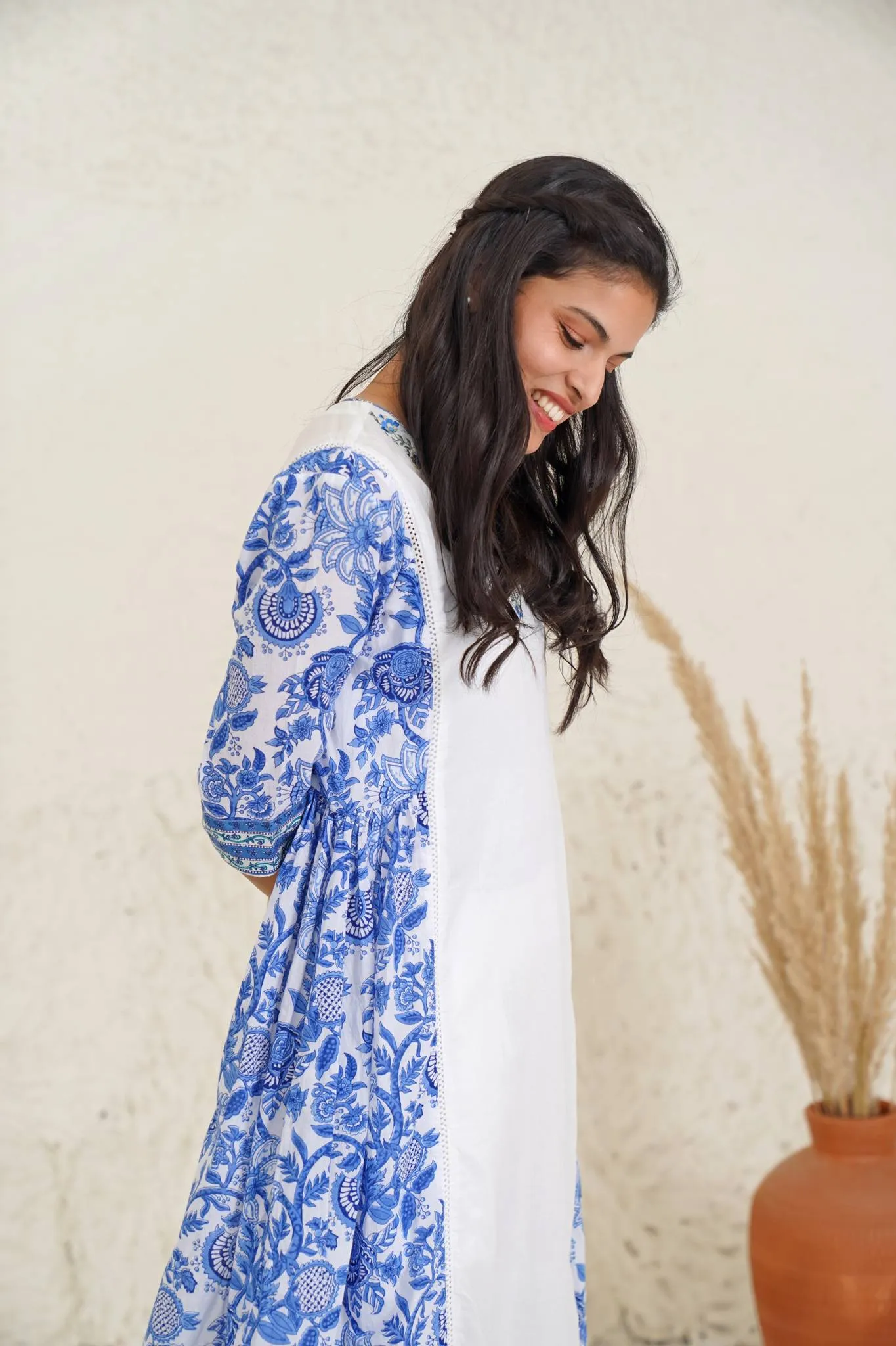Sapphire Chintz Kurta with Wide Leg Pants