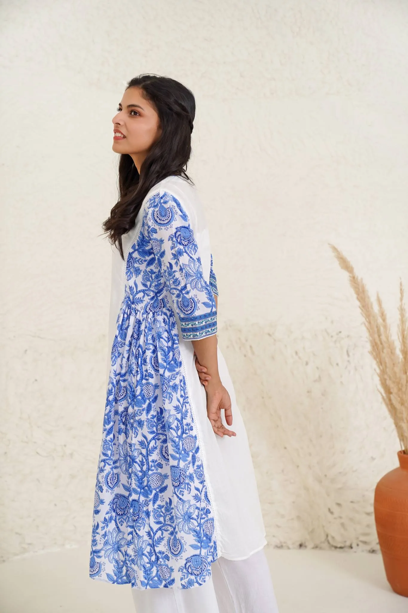 Sapphire Chintz Kurta with Wide Leg Pants