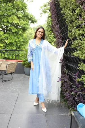 Sapphire Glory Kurta with Wide Leg Pants