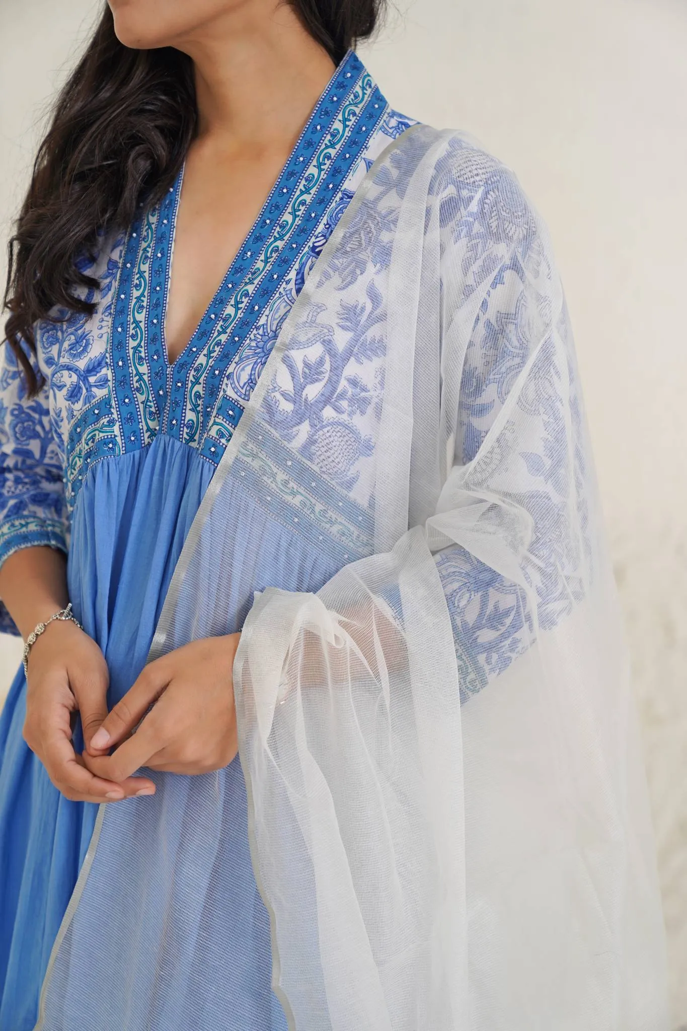 Sapphire Glory Kurta with Wide Leg Pants