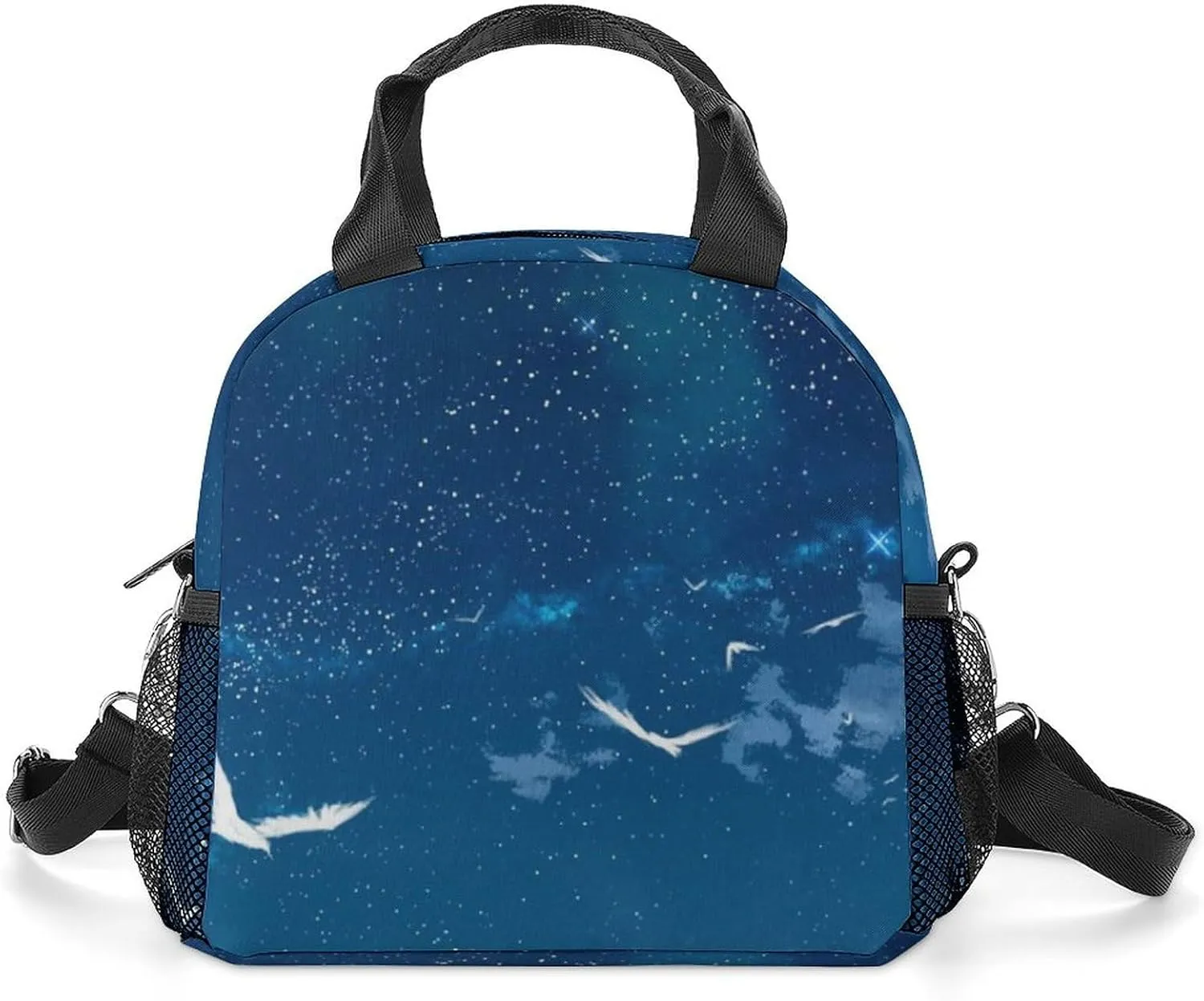 Seabird Starry Sky Portable Lunch Box Crossbody Bag Tote Insulated with Adjustable Strap Work Beach Picnic