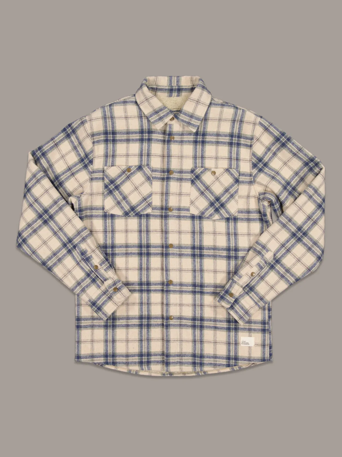 SEAPORT SHEARLING SHIRT - SAND CHECK