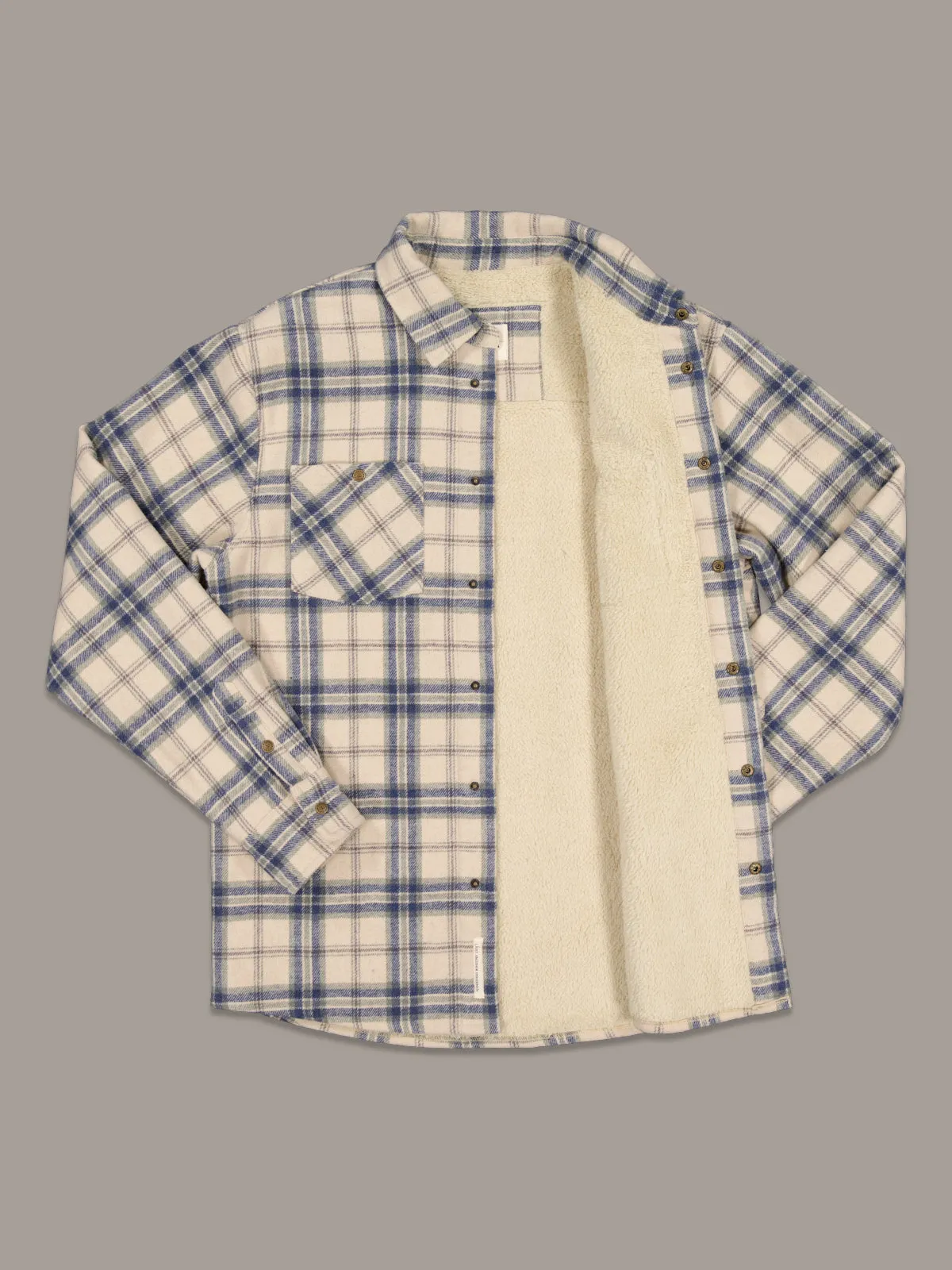 SEAPORT SHEARLING SHIRT - SAND CHECK