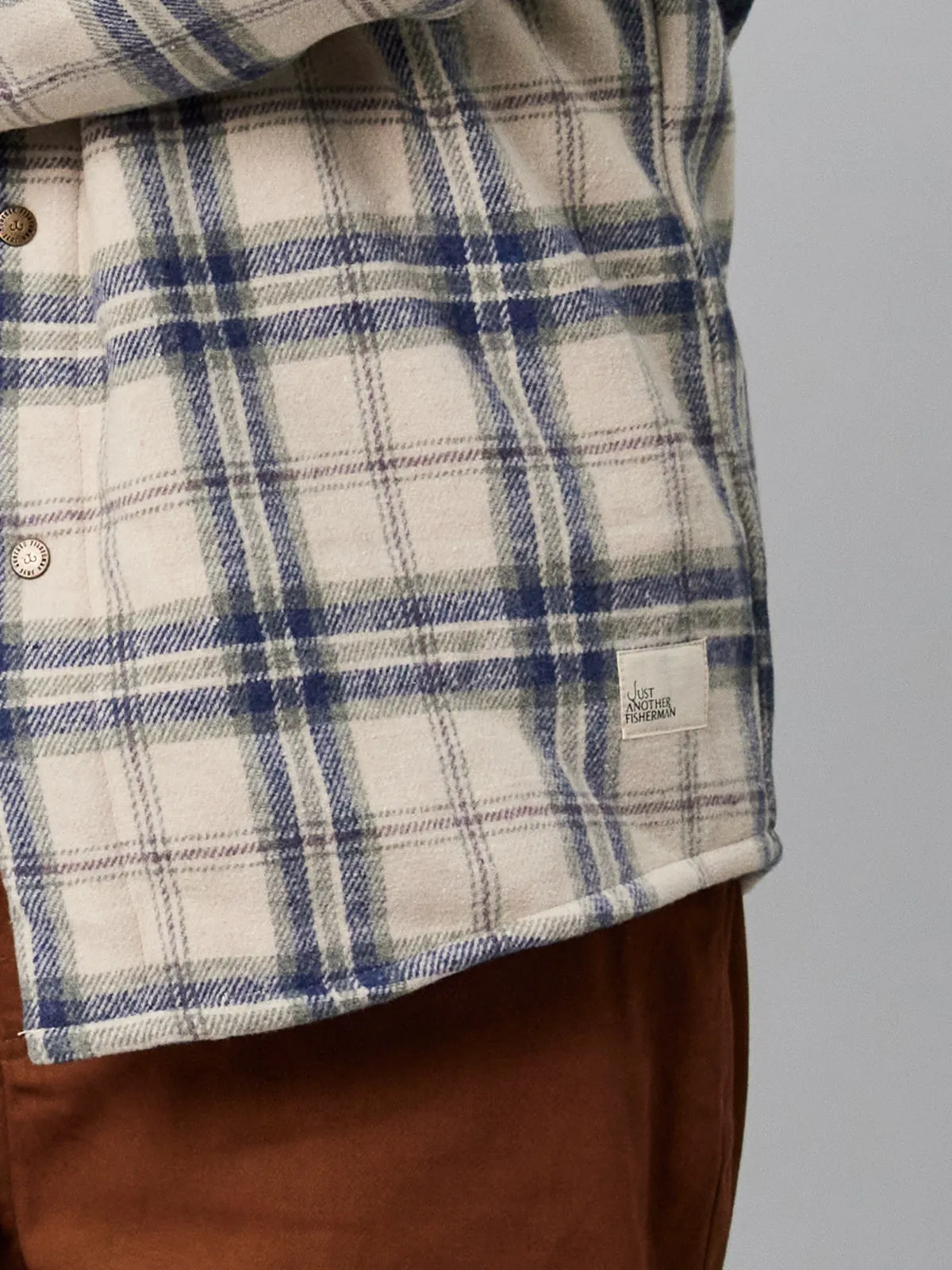 SEAPORT SHEARLING SHIRT - SAND CHECK