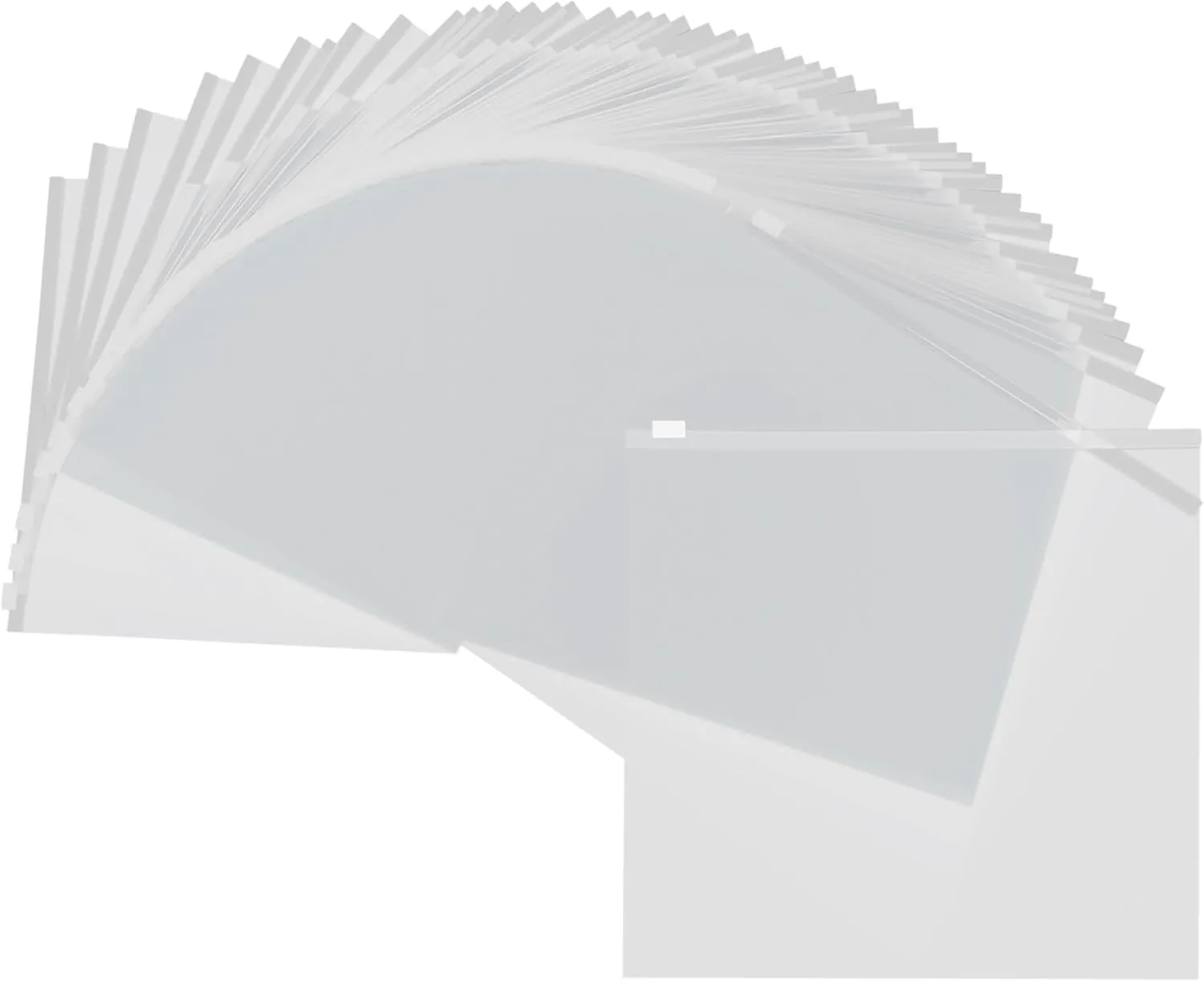 Set of 100 Plastic Poly Bags with Slider Closure for Clothes & Fabrics, 3 Mil (Clear, 14 X 14")