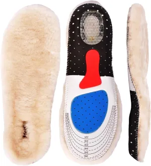 Sheepskin Cushioned Insoles Unisex Cozy Warm Durable Soft Winter Sheep Thick Wool Fluffy Fleece Shearling Replacement Inserts Shoe-Pad for Leather Shoes Boots Slippers Wellies Clog Running Shoes
