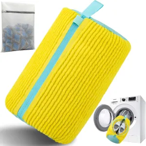 Shoe Washing Machine Bag, 2024 New Upgrade Shoe Bag For Washing Machine, 1 Shoe Washing Bag, 1 Mesh Laundry Bag, Yellow