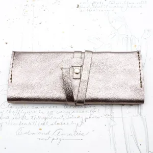 Silver Beige Jewelry Pouch - Paris Find!