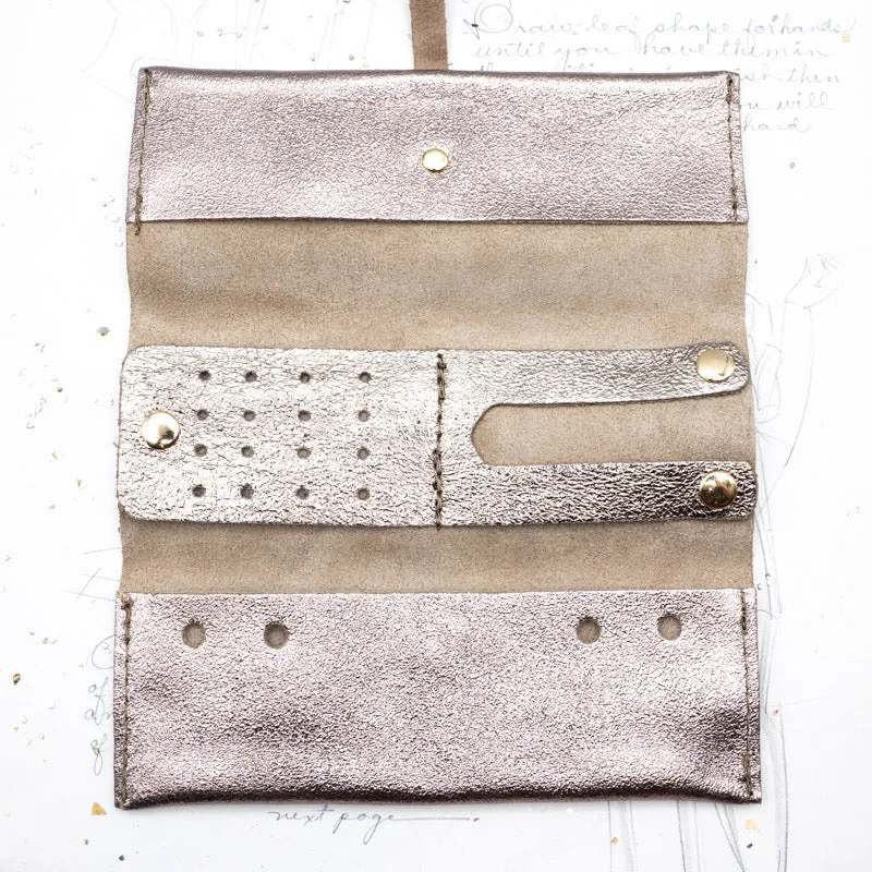 Silver Beige Jewelry Pouch - Paris Find!