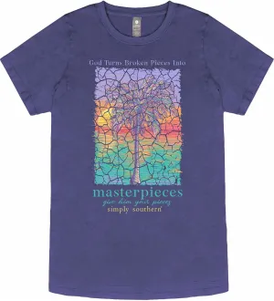 Simply Southern God Turns Broken Pieces Into Masterpieces Give Him Your Pieces - Palm Tree - Adult T-Shirt