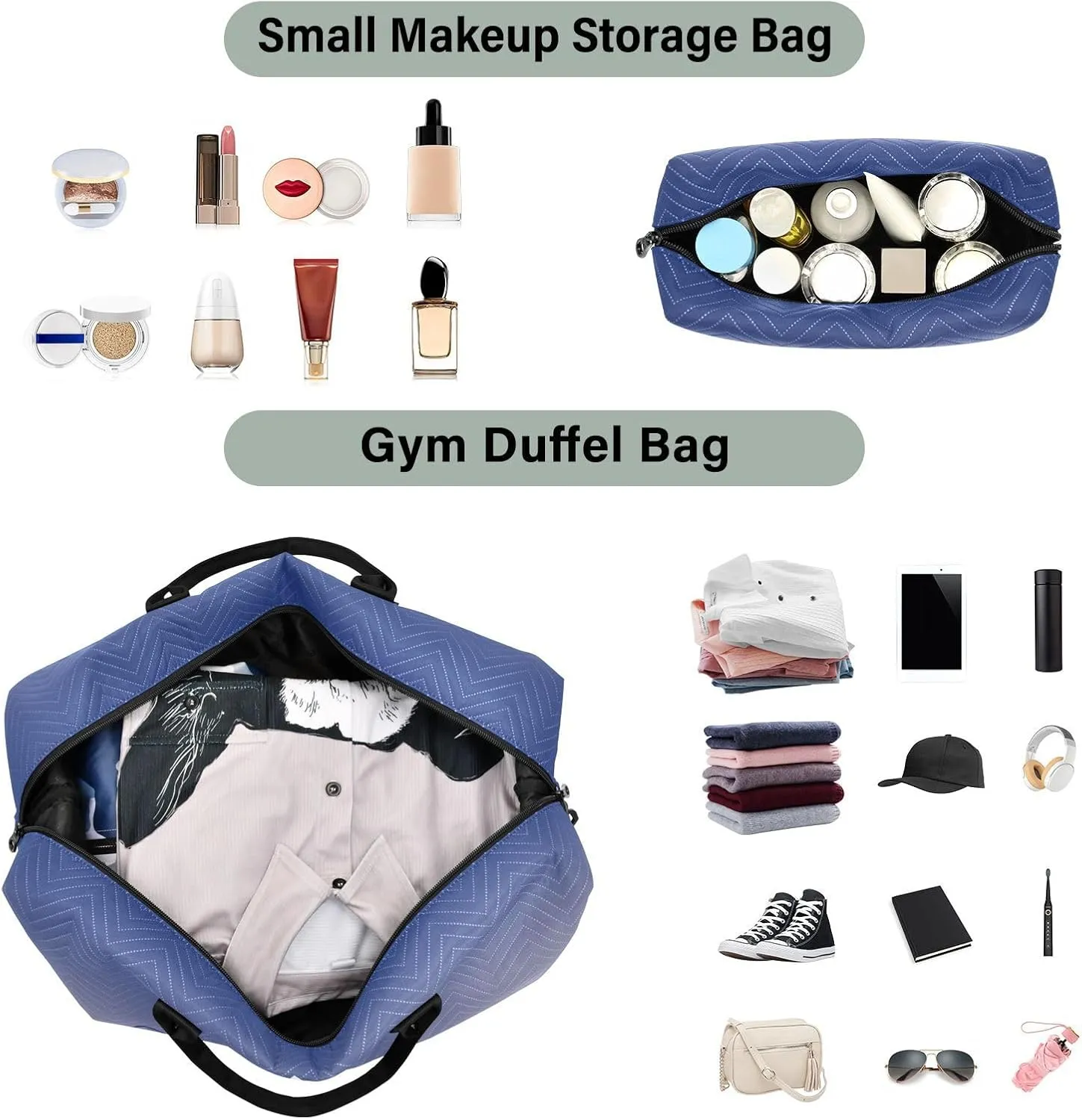 Sinestour Gradient Custom Travel Duffel Bag for Men Women with Makeup Bag Personalized Carry On Bags