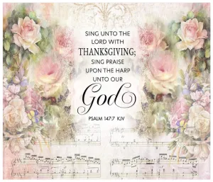 Sing Unto The Lord Psalm 147 Cotton Fat Quarter Panel