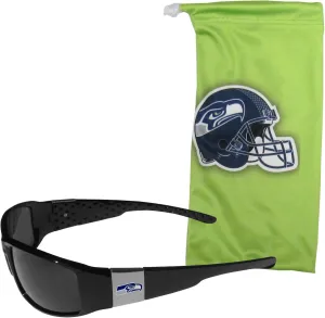 Siskiyou Chicago Bears Chrome Wrap Sunglasses and Bag