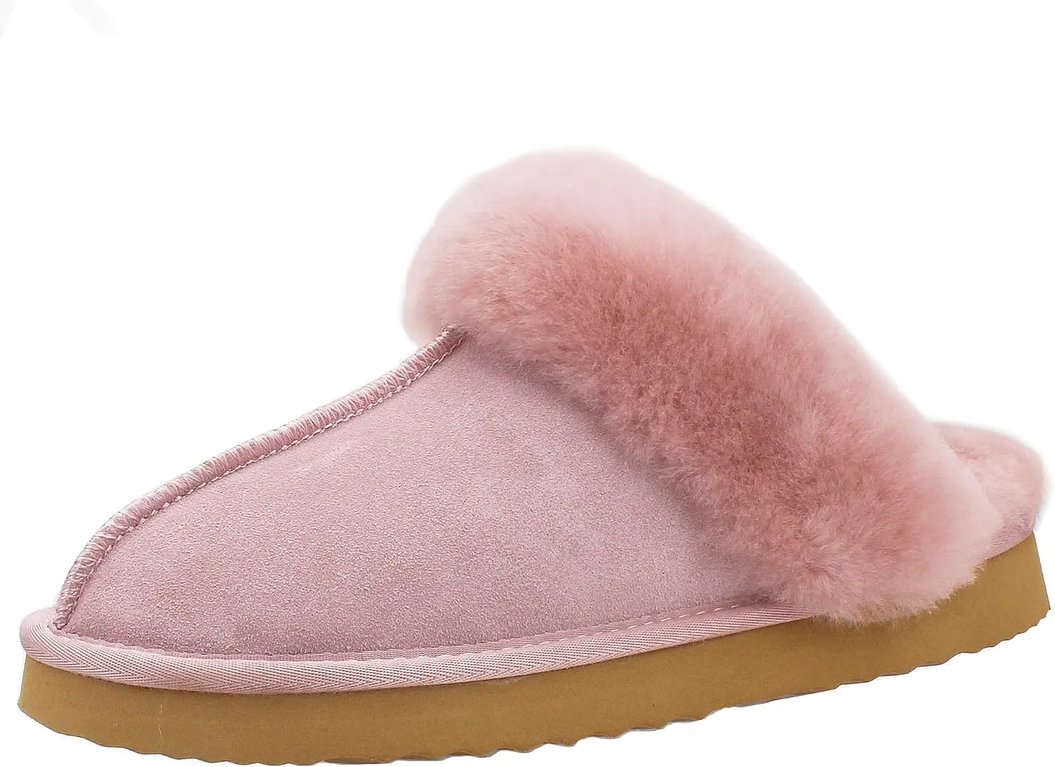 Slippers for women indoor and outdoor Platform Sheepskin Shearling Suede Fuzzy House Slippers Shoes
