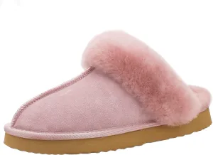 Slippers for women indoor and outdoor Platform Sheepskin Shearling Suede Fuzzy House Slippers Shoes