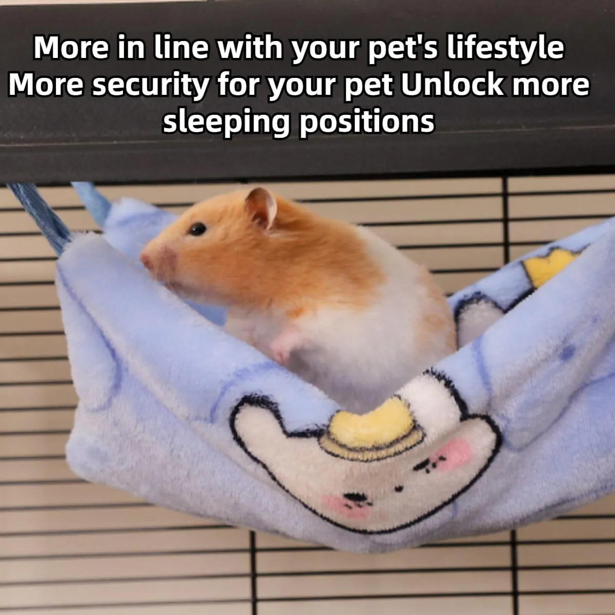 Small Pet Sleeping Pouch Sleep Bag Hanging Warm Flannel Bed Hideout for Hamsters Hedgehogs Sugar Gliders Squirrels (Blue,Large)