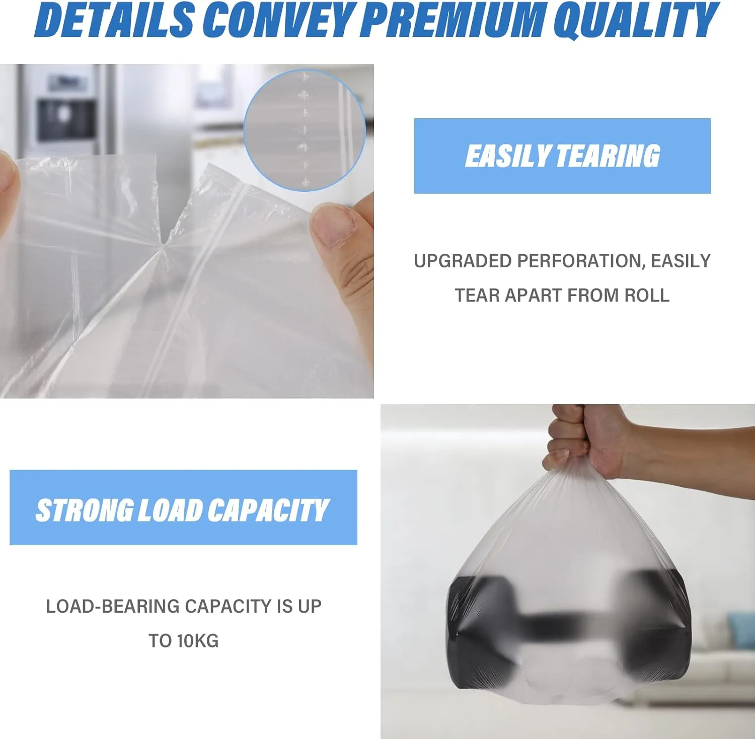 Small Trash Bags, Magesh 2.6 Gallon Trash Bags/Garbage Bags, Strong Wastebasket Liners for Bathroom Bedroom Office Trash Can, 200 Counts