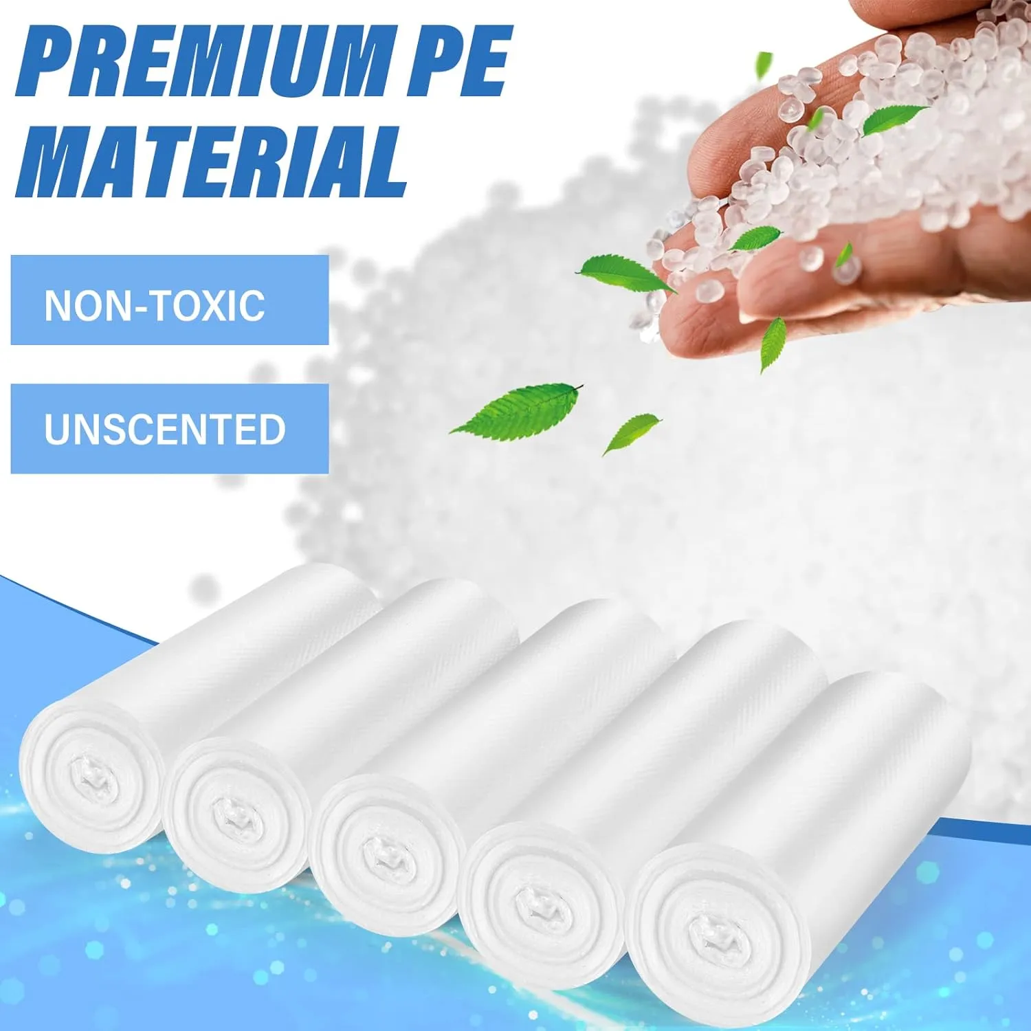 Small Trash Bags, Magesh 2.6 Gallon Trash Bags/Garbage Bags, Strong Wastebasket Liners for Bathroom Bedroom Office Trash Can, 200 Counts