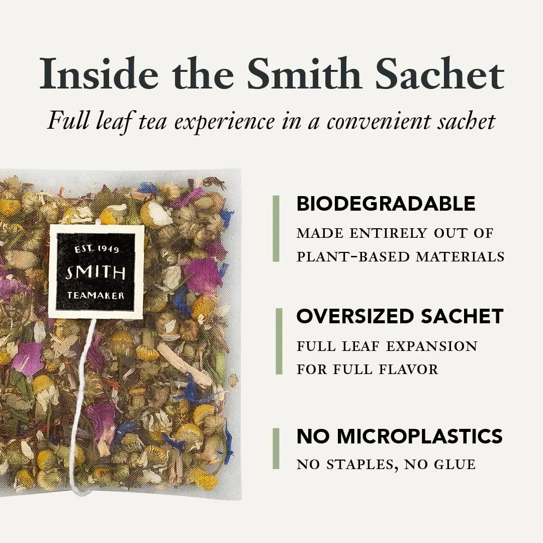 Smith Teamaker British Brunch No. 18, Caffeinated, Sugar-Free, Full Leaf, English Breakfast Black Tea Bags 15 Sachets, 1.48oz each