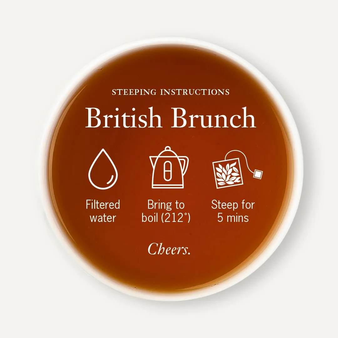Smith Teamaker British Brunch No. 18, Caffeinated, Sugar-Free, Full Leaf, English Breakfast Black Tea Bags 15 Sachets, 1.48oz each