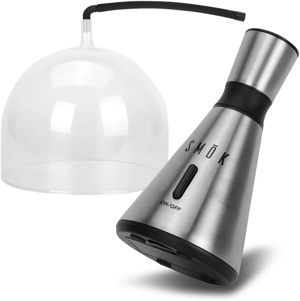 SMŌK Food and Drink Smoke Infuser w/Clear Dome Enclosure, Hickory/Applewood Smoking Chips Infusion Tool