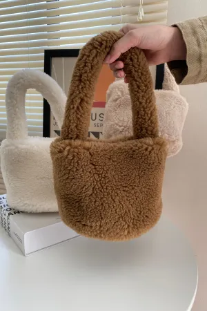 Something About Her Mini Fuzzy Handbag - Cocoa