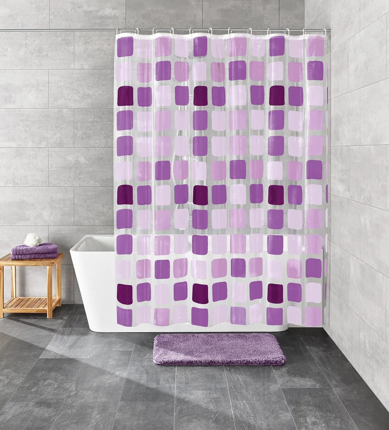 Sonny PVC Free 100% Peva Shower Curtain 70.9x78.7in [180x200cm] (Violet)