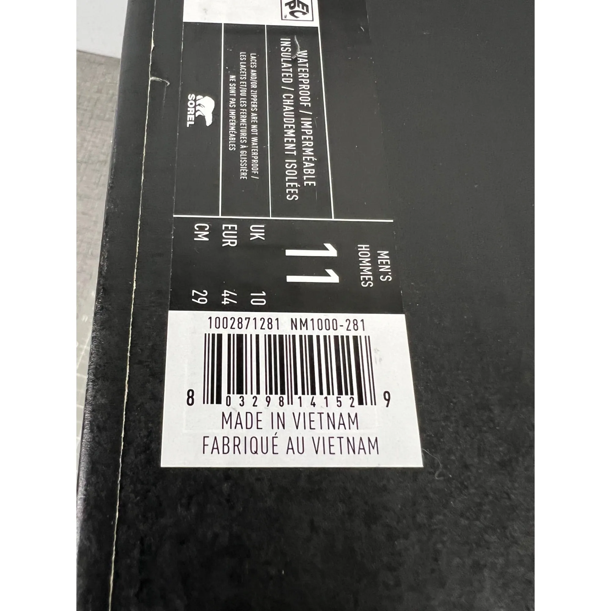 Sorel Caribou Men’s Waterproof Insulated Winter Boot Size 11 NEW