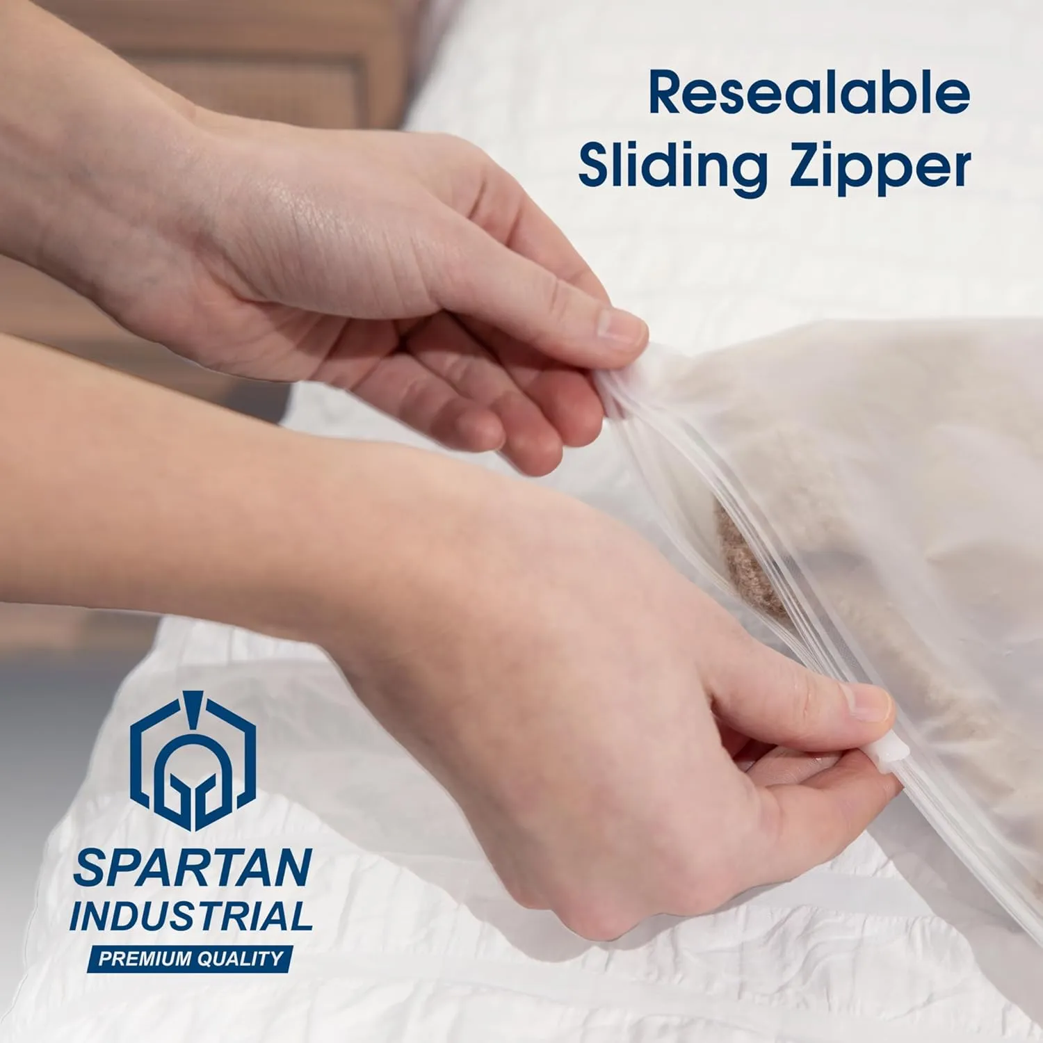 Spartan Industrial - 3 Mil Frosted Zipper Bags With Vent Hole - Reclosable Plastic Bags for Clothes, T-Shirts, Leggings (10" X 13", 100, Count)