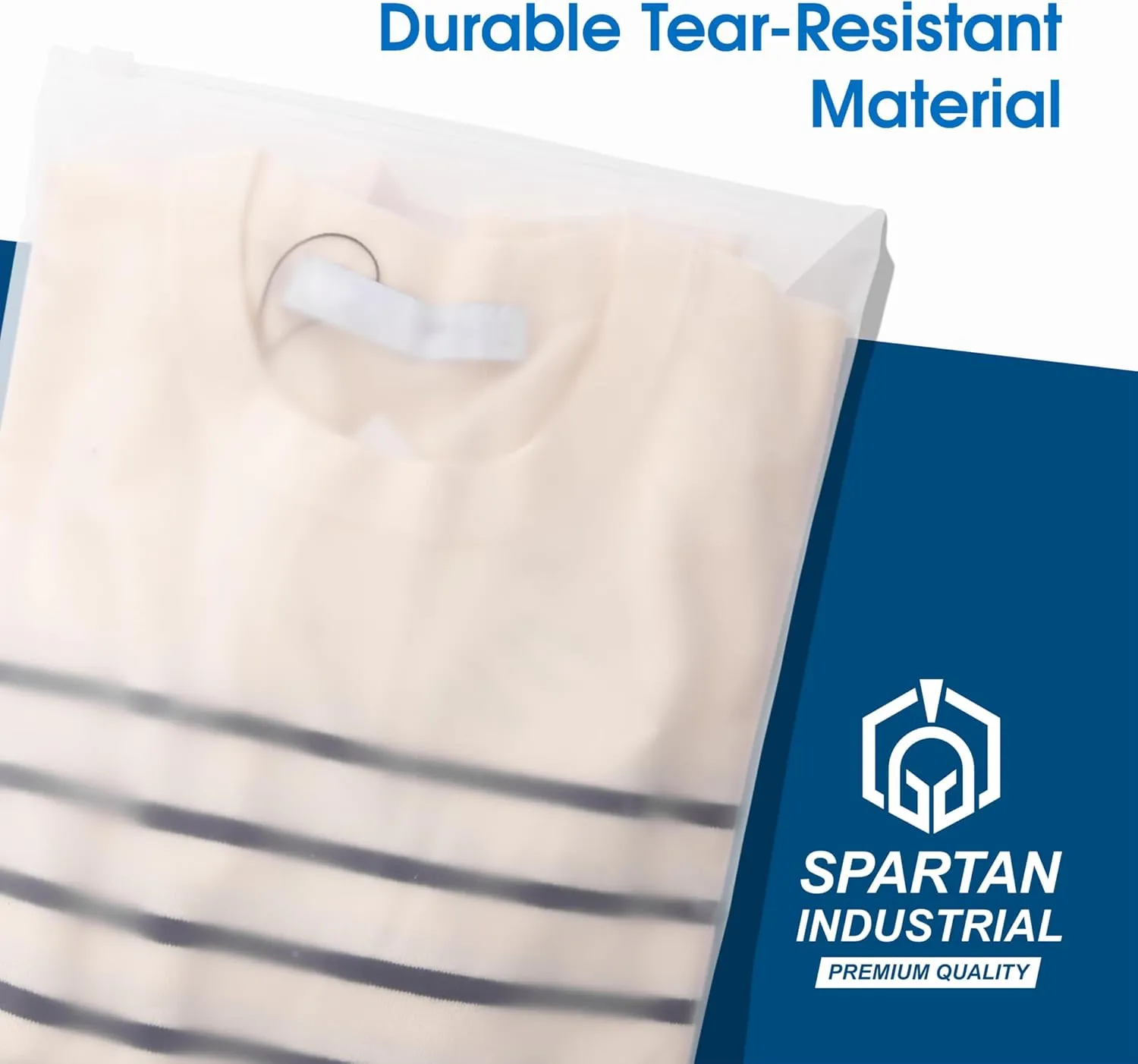 Spartan Industrial - 3 Mil Frosted Zipper Bags With Vent Hole - Reclosable Plastic Bags for Clothes, T-Shirts, Leggings (10" X 13", 100, Count)