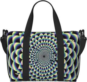 spiral optical illusion art Printed Travel Duffel Bag for Men Women Shoulder Weekender Overnight Bags for for Beach Swim Sports Gym