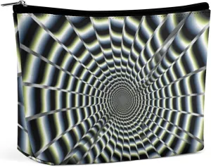 Spiral Optical Illusion Gif Cosmetic Bag Portable Toiletry Bag Large Capacity Travel Makeup Bags Beauty Makeup Organizer for Full-Sized Shampoo Conditioner Brushes Set Makeup Accessories