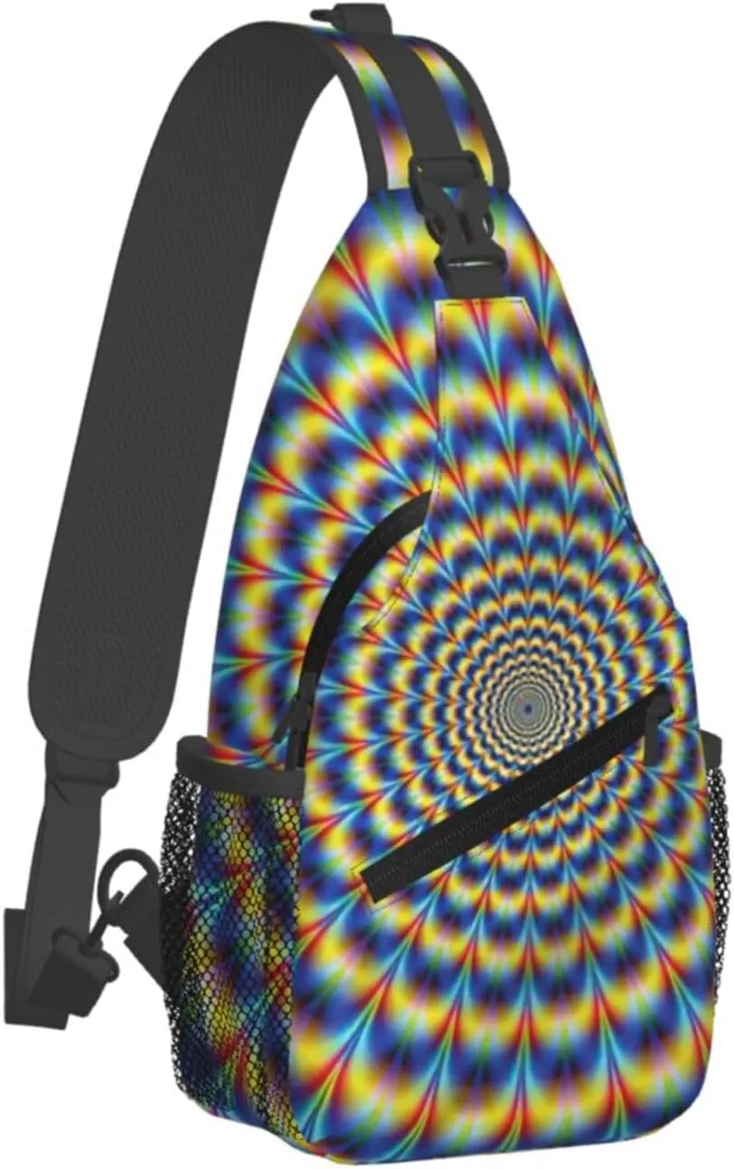 Spiral Optical Illusion Gif Crossbody Chest Bag Lightweight Sling Daypackstravel Hiking Cycling For Men Women