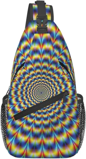Spiral Optical Illusion Gif Crossbody Chest Bag Lightweight Sling Daypackstravel Hiking Cycling For Men Women
