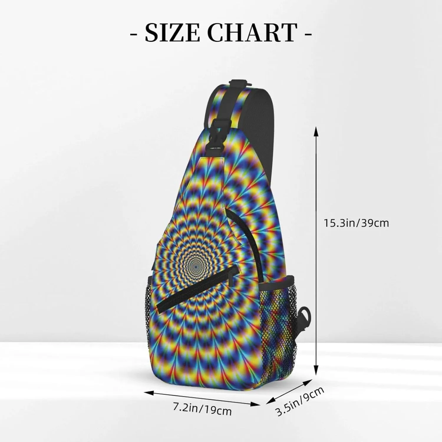 Spiral Optical Illusion Gif Crossbody Chest Bag Lightweight Sling Daypackstravel Hiking Cycling For Men Women